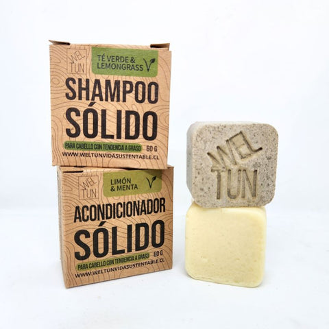 Pack Shampoo y Acondicionador Sólido (Barra) Cabello Graso | Cosmética Sólida