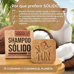 Shampoo Sólido de Coco para Cabello Seco 60g | Vegano | Libre de Crueldad | Cosmética Eco-Friendly