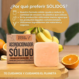 Acondicionador Sólido de Naranja - Plátano para Cabello Seco 40 g | Vegano | Libre de Crueldad | Cosmética Eco-Friendly