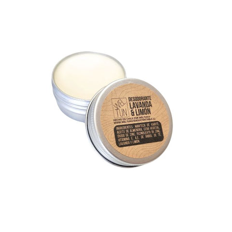 Desodorante natural de Lavanda limón - sudoración media - en crema - Sin aluminio - con aceite de árbol de té