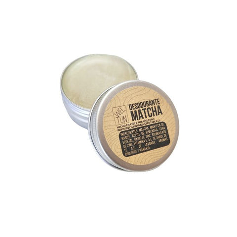 Desodorante natural de matcha - sudoración fuerte- en crema - Sin aluminio - con aceite de árbol de té