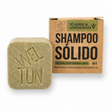 Shampoo Sólido de Té Verde y Lemongrass 60 g — Para Cabello Graso